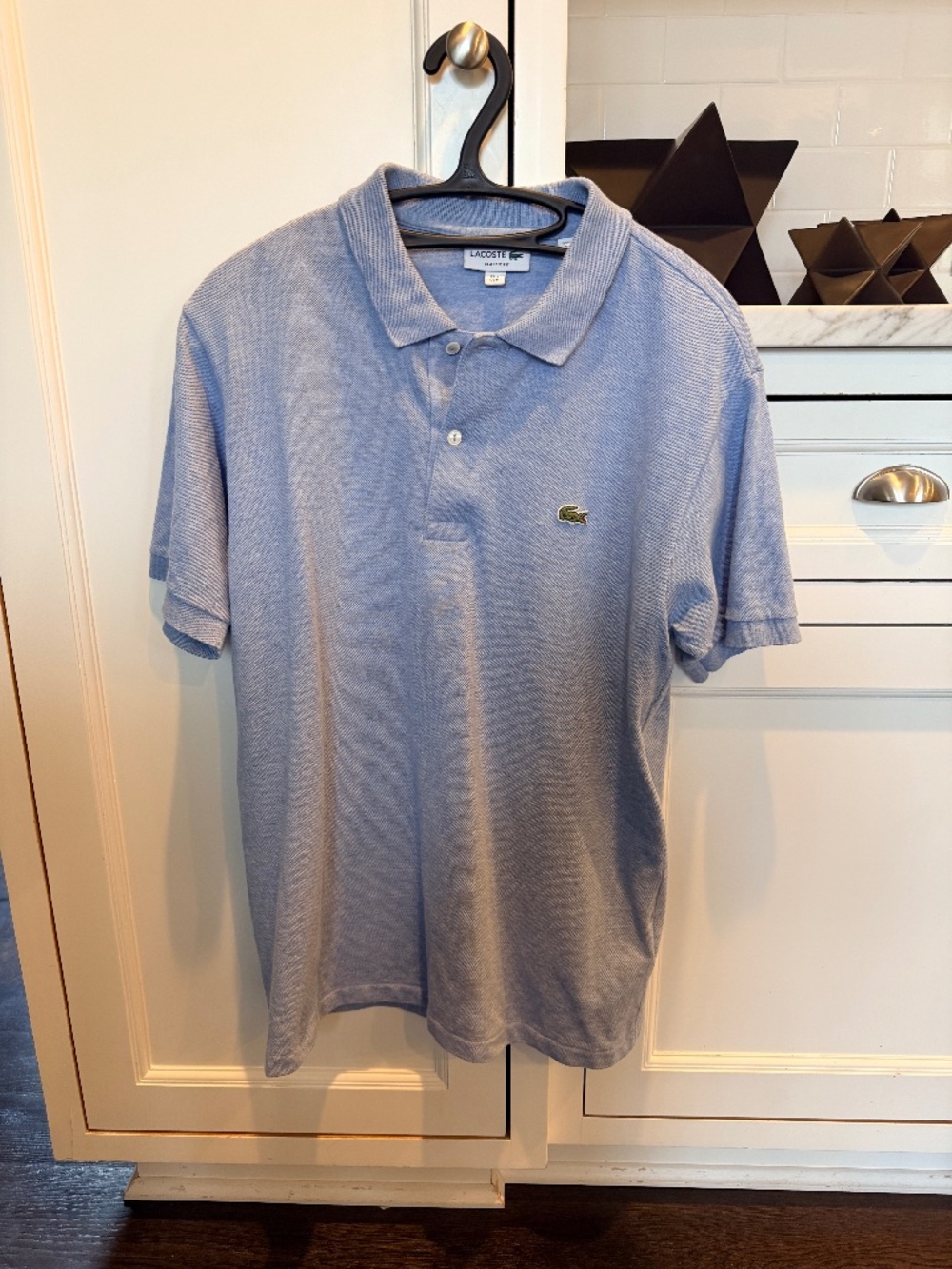 Lacoste Polo Shirt light blue Short Sleeve Cotton Logo Mens Size FR 4
